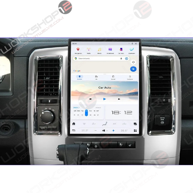 The Workshop 12 Tesla-Style Screen is the perfect Plug and Play solution for your 2009-2012 Dodge Ram! Equipped with a full HD IPS display and wireless Apple CarPlay and Android Auto. Tons of storage with 128GB internal space and 8GB RAM for the smooth performance you deserve. We've made sure that your steering wheel controls work perfectly with our unit and don't worry about losing your factory reverse cameras as our unit works seamlessly with the OEM cameras.