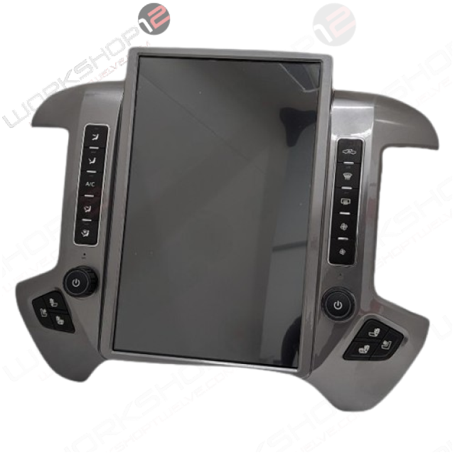 The Workshop 12 Tesla-Style Screen is the perfect Plug and Play solution for your 2014-2018 GMC Sierra! Equipped with a 14.4" full 2K IPS display and wireless Apple CarPlay and Android Auto. Tons of storage with 128GB internal space and 8GB RAM for the smooth performance you deserve. We've made sure that your steering wheel controls work perfectly with our unit and