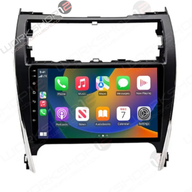 Introducing The Workshop 12 Ultra-Wide Screen for the Toyota Camry
The Workshop 12 Ultra-Wide Screen is the perfect Plug and Play solution for your 2012-2014 Toyota Camry! Equipped with a 10" HD display and wireless Apple CarPlay and Android Auto. Tons of storage with 128GB internal space and 8GB RAM for the smooth performance you deserve. We've made sure that your steering wheel controls work perfectly with our unit, and don't worry about losing your factory reverse cameras, as our unit works seamlessly