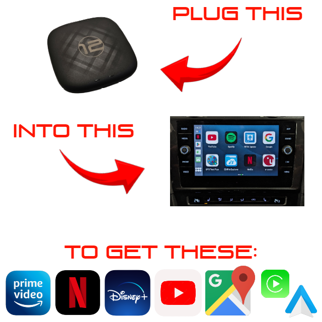 Transform your existing car screen into a smart screen by simply connecting The 12 Smart Box into your car's USB port, and voila! You can stream anything from your favorite platforms right on your original car's display! The 12 Smart Box comes equipped with some hefty specs, 8GB RAM, Quad-Core Qualcomm Processor, 128GB Storage, Android 13 and supports MICRO SD Cards for external storage (Expandable up to 256Gbs) and also has a SIM Card slot for 4G LTE on the road. 