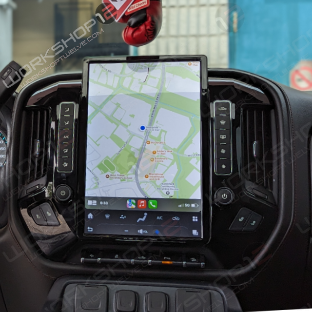 The Workshop 12 Tesla-Style Screen is the perfect Plug and Play solution for your 2014-2018 GMC Sierra! Equipped with a 14.4" QHD 2K IPS display and wireless Apple CarPlay and Android Auto. Tons of storage with 128GB internal space and 8GB RAM for the smooth performance you deserve.