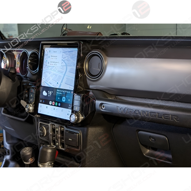 The Workshop 12 Tesla-Style Screen is the perfect Plug and Play solution for your 2018-2021 Jeep Wrangler! Equipped with a 13.3" HD IPS display and wireless Apple CarPlay and Android Auto. Tons of storage with 128GB internal space and 8GB RAM for the smooth performance you deserve. We've made sure that your steering wheel controls work perfectly with our unit and don't worry about losing your factory reverse cameras as our unit works seamlessly with the OEM cameras.