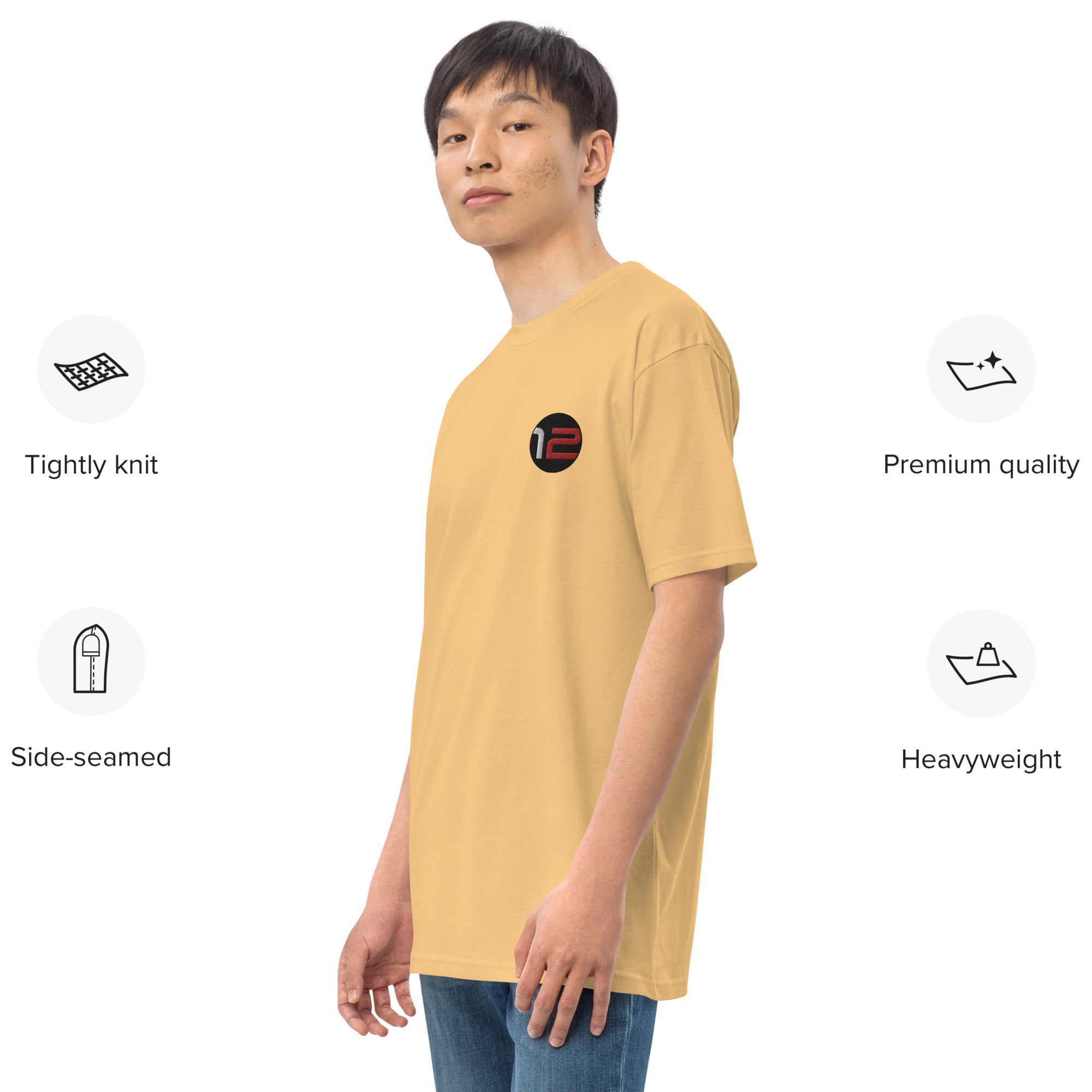 Camiseta premium de peso pesado para hombre