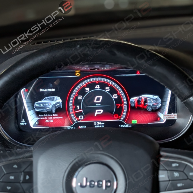 Introducing The Workshop 12 Digital Cluster for the Jeep Grand Cherokee
Upgrade your driving experience with the Workshop 12 Digital Cluster for your 2014-2022 Jeep Grand Cherokee! Say goodbye to dated analog needles and hello to a high definition, 12.3 inch with a customizable interface. Built on a Linux automotive OS, this cluster isn't just a screen, it's a performance upgrade. Don't worry about losing factory features our digital cluster retains 100% of your OEM functionality. From steering wheel contr