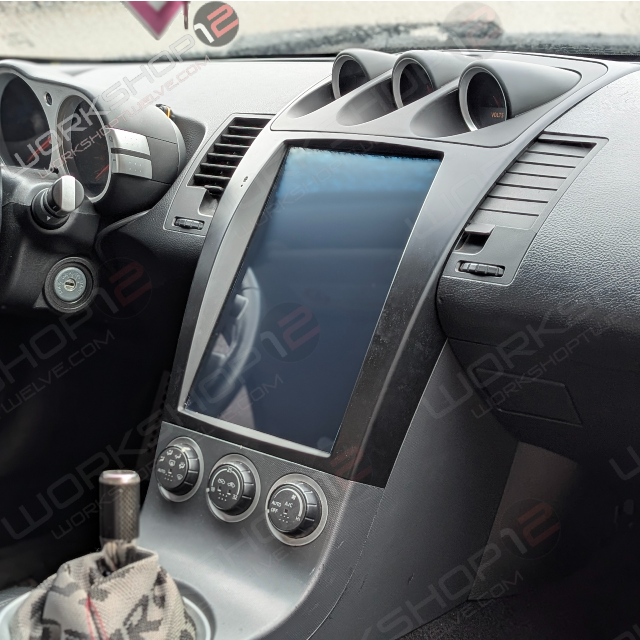 The Workshop 12 Tesla-Style Screen is the perfect Plug and Play solution for your 2002-2009 Nissan 350z! Equipped with a 12.1" IPS display and wireless Apple CarPlay and Android Auto. Tons of storage with 256GB of internal storage and 8GB RAM for the smooth performance you deserve. We've made sure that your steering wheel controls work perfectly with our unit.