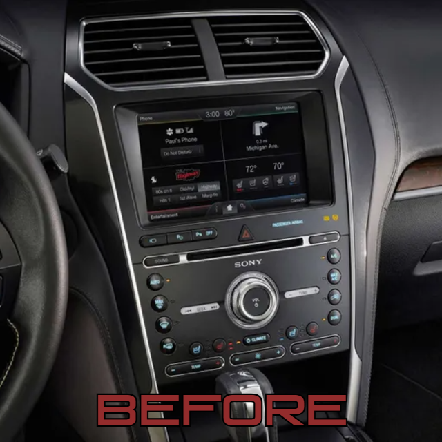 The Workshop 12 Tesla-Style Screen is the perfect Plug and Play solution for your 2011-2019 Ford Explorer! Equipped with a 14.4" QHD 2K IPS display and wireless Apple CarPlay and Android Auto. Tons of storage with 128GB internal space and 8GB RAM for the smooth performance you deserve. We've made sure that your steering wheel controls work perfectly with our unit and don't worry about losing your factory reverse cameras as our unit works seamlessly with the OEM cameras.