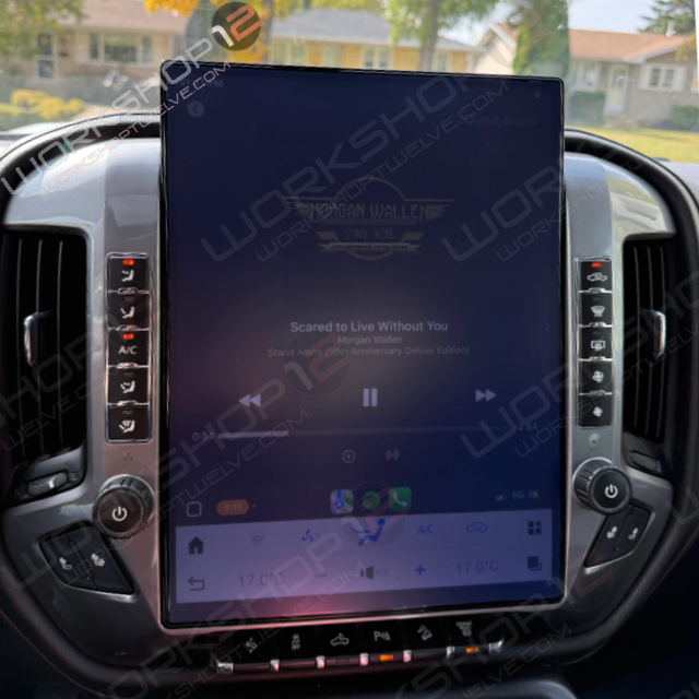 The Workshop 12 Tesla-Style Screen is the perfect Plug and Play solution for your 2014-2018 GMC Sierra or Chevy Silverado! Equipped with a 15.6" QHD 2K IPS display and wireless Apple CarPlay and Android Auto. Tons of storage with 128GB internal space and 8GB RAM for the smooth performance you deserve. We've made sure that your steering wheel controls work perfectly with our unit and don't worry about losing your factory reverse cameras as our unit works seamlessly with the OEM cameras.