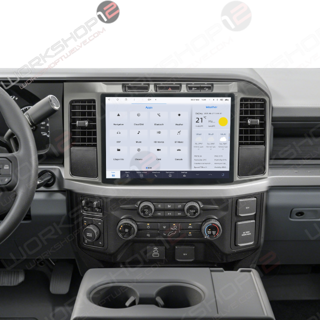 The Workshop 12 Tesla-Style Screen is the perfect plug-and-play solution for your 2020-2026 F-250! Equipped with a 13.2″ QHD 2K IPS display and wireless Apple CarPlay and Android Auto. Tons of storage with 128GB internal space and 8GB RAM for the smooth performance you deserve. We've made sure that your steering wheel controls work perfectly with our unit, and don't worry about losing your factory reverse cameras, as our unit works seamlessly with the OEM cameras.