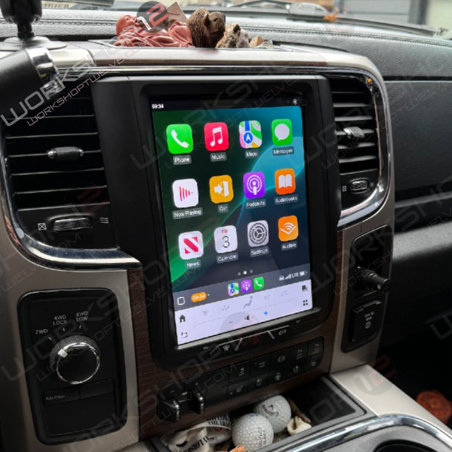 The Workshop 12 Tesla-Style Screen is the perfect Plug and Play solution for your 2014-2021 Dodge Ram! Equipped with a full HD IPS display and wireless Apple CarPlay and Android Auto. Tons of storage with 128GB internal space and 8GB RAM for the smooth performance you deserve. We've made sure that your steering wheel controls work perfectly with our unit and don't worry about losing your factory reverse cameras as our unit works seamlessly with the OEM cameras.