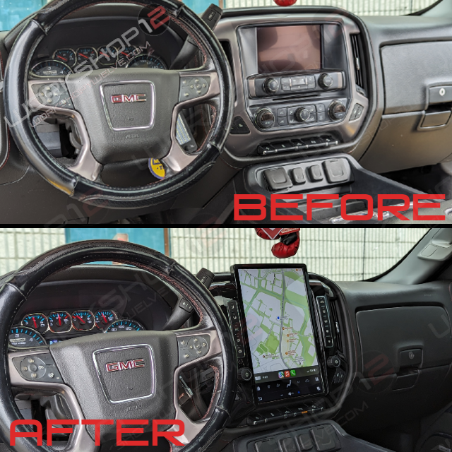 The Workshop 12 Tesla-Style Screen is the perfect Plug and Play solution for your 2014-2018 GMC Sierra! Equipped with a 14.4" QHD 2K IPS display and wireless Apple CarPlay and Android Auto. Tons of storage with 128GB internal space and 8GB RAM for the smooth performance you deserve. 