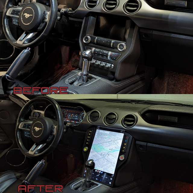 The Workshop 12 Tesla-Style Screen is the perfect Plug and Play solution for your 2015-2021 Ford Mustang! Equipped with a 14.4" QHD 2K IPS display and wireless Apple CarPlay and Android Auto. Tons of storage with 128GB internal space and 8GB RAM for the smooth performance you deserve. We've made sure that your steering wheel controls work perfectly with our unit and don't worry about losing your factory reverse cameras as our unit works seamlessly with the OEM cameras.