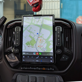 The Workshop 12 Tesla-Style Screen is the perfect Plug and Play solution for your 2014-2018 GMC Sierra! Equipped with a 14.4" QHD 2K IPS display and wireless Apple CarPlay and Android Auto. Tons of storage with 128GB internal space and 8GB RAM for the smooth performance you deserve. 