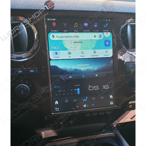 The Workshop 12 Tesla-Style Screen is the perfect Plug and Play solution for your 2009-2014 F-250, 350, 450 &amp; 650! Equipped with a 12.1" HD IPS display and wireless Apple CarPlay and Android Auto. Tons of storage with 128GB internal space and 8GB RAM for the smooth performance you deserve. We've made sure that your steering wheel controls work perfectly with our unit and don't worry about losing your factory reverse camera as our unit works seamlessly with the OEM camera.