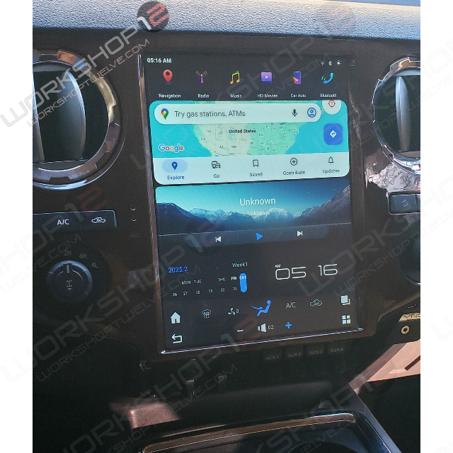 The Workshop 12 Tesla-Style Screen is the perfect Plug and Play solution for your 2009-2014 F-250, 350, 450 &amp; 650! Equipped with a 12.1" HD IPS display and wireless Apple CarPlay and Android Auto. Tons of storage with 128GB internal space and 8GB RAM for the smooth performance you deserve. We've made sure that your steering wheel controls work perfectly with our unit and don't worry about losing your factory reverse camera as our unit works seamlessly with the OEM camera.