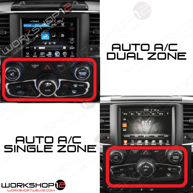 Dodge RAM 2014-2021 Taller 12 Pantalla estilo Tesla 