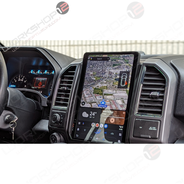 The Workshop 12 Tesla-Style Screen is the perfect Plug and Play solution for your 2015-2021 F-150! Equipped with a 14.4" QHD 2K IPS display and wireless Apple CarPlay and Android Auto. Tons of storage with 128GB internal space and 8GB RAM for the smooth performance you deserve. We've made sure that your steering wheel controls work perfectly with our unit and don't worry about losing your factory reverse cameras as our unit works seamlessly with the OEM cameras.
