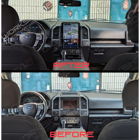 The Workshop 12 Tesla-Style Screen is the perfect Plug and Play solution for your 2015-2021 F-150! Equipped with a 14.4" QHD 2K IPS display and wireless Apple CarPlay and Android Auto. Tons of storage with 128GB internal space and 8GB RAM for the smooth performance you deserve. We've made sure that your steering wheel controls work perfectly with our unit and don't worry about losing your factory reverse cameras as our unit works seamlessly with the OEM cameras.