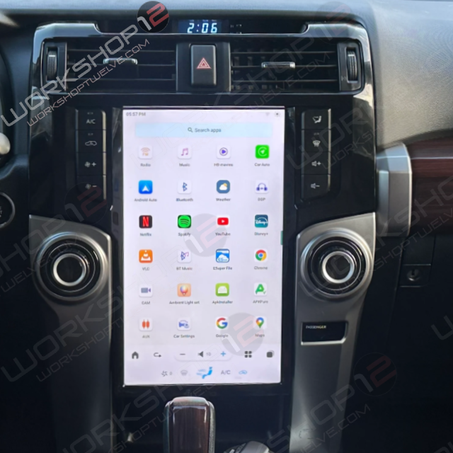 The Workshop 12 Tesla-Style Screen is the perfect Plug and Play solution for your 2009-2019 Toyota 4Runner! Equipped with a 13.6" FHD IPS display and wireless Apple CarPlay and Android Auto. Tons of storage with 128GB internal space and 8GB RAM for the smooth performance you deserve. 