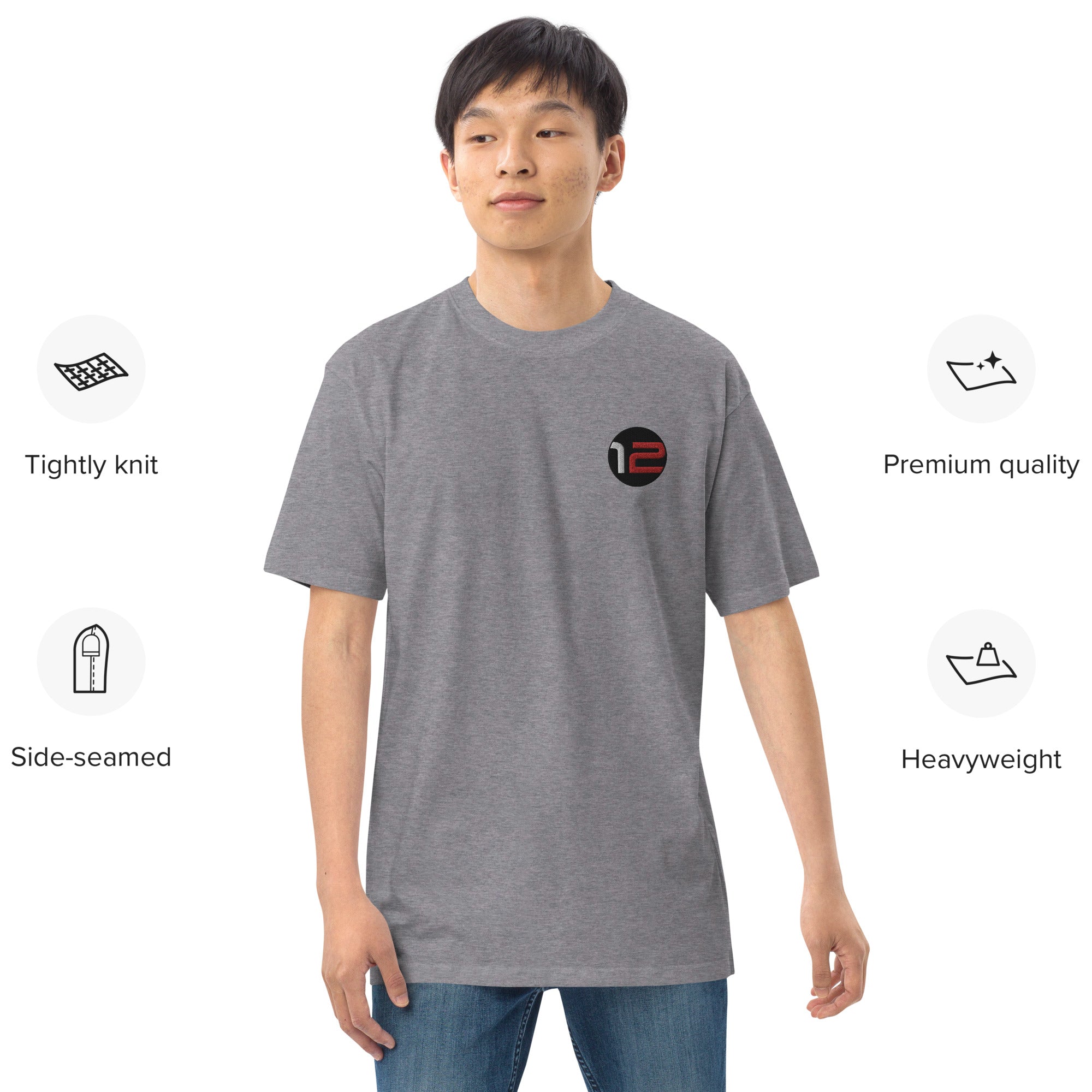 Camiseta premium de peso pesado para hombre