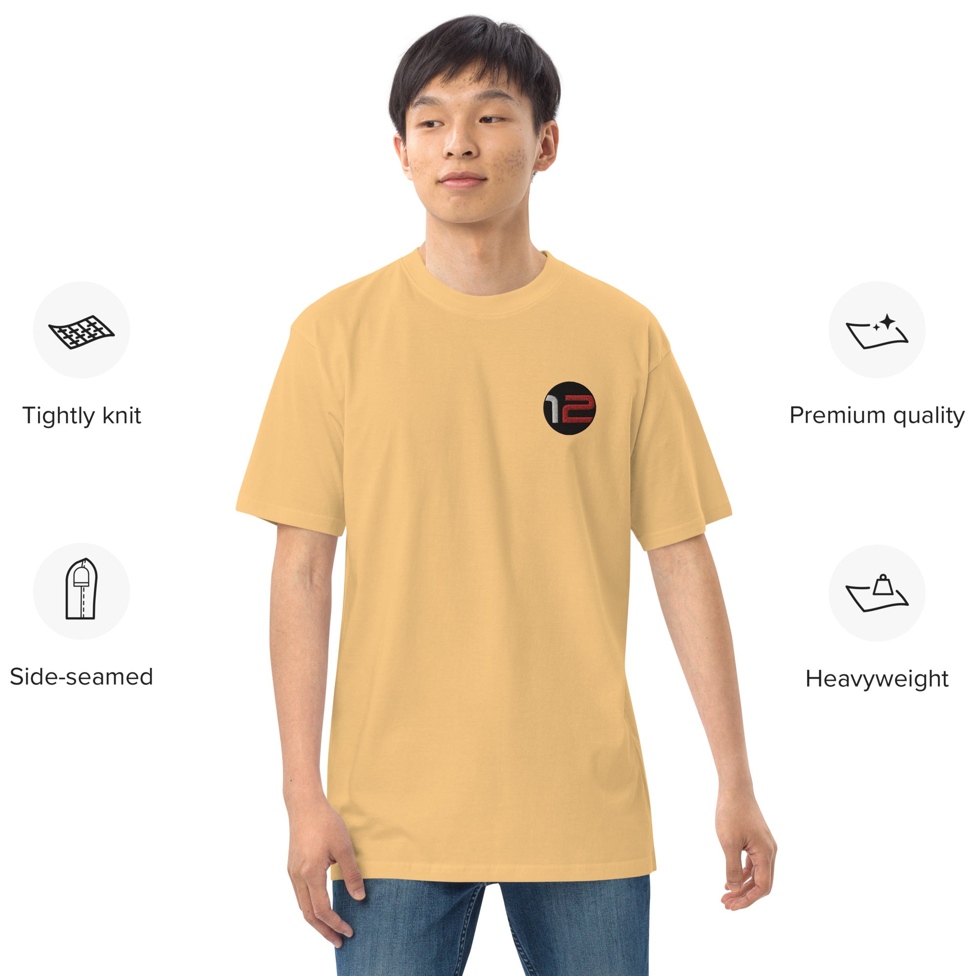 Camiseta premium de peso pesado para hombre